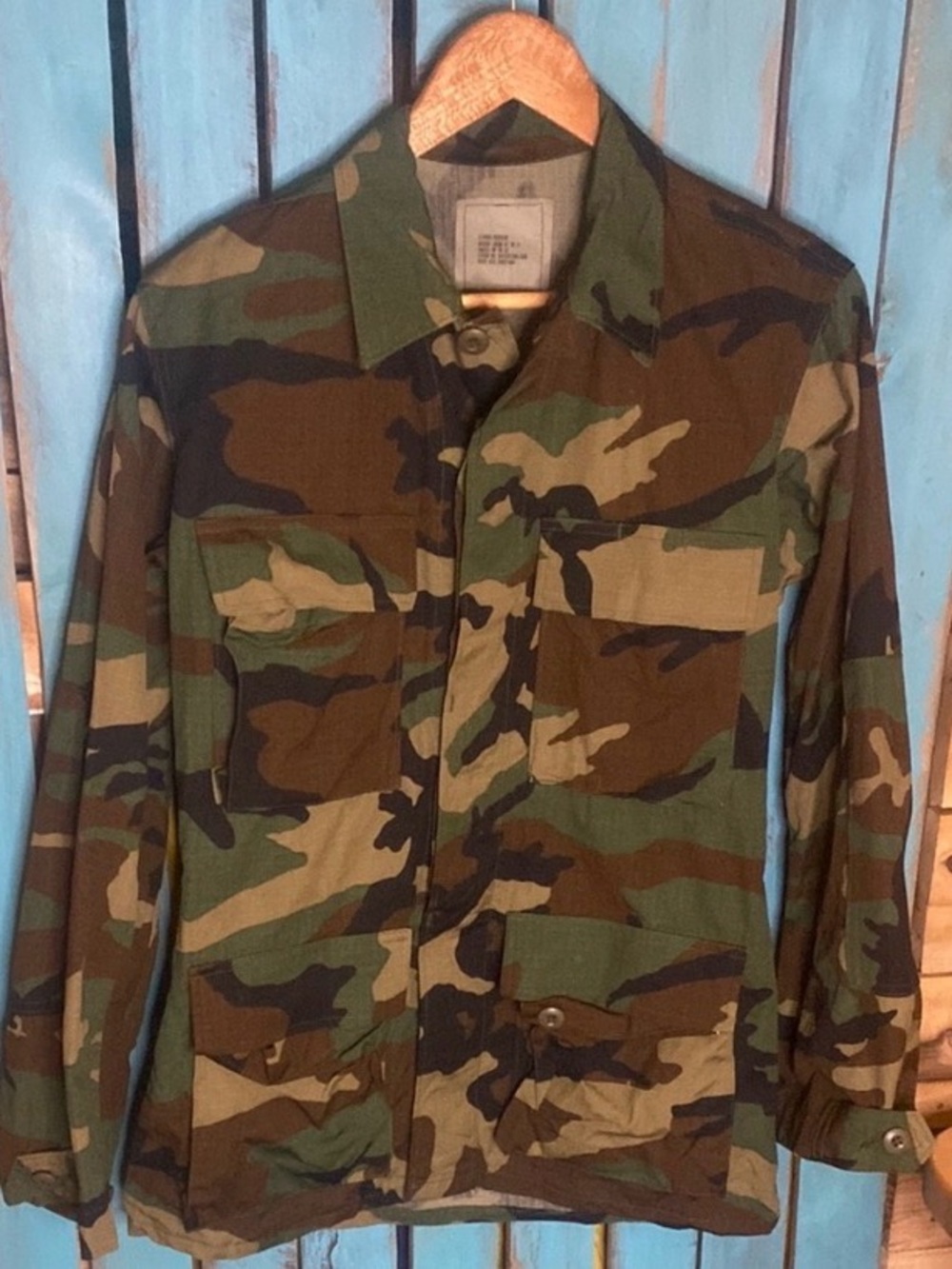 US military hot weather coat woodland Camouflage Men's Jacket size XS regular